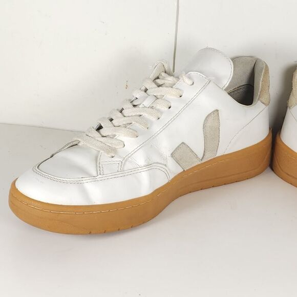Veja Men\'s V-12 US 8 White Natural Leather Lace Up Low Top Sneakers Shoes main image 8